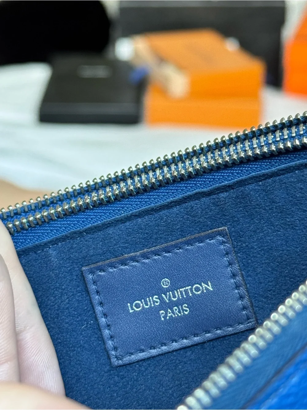 Louis Vuitton Blue & White Escale LV Monogram Double Zip Pochette